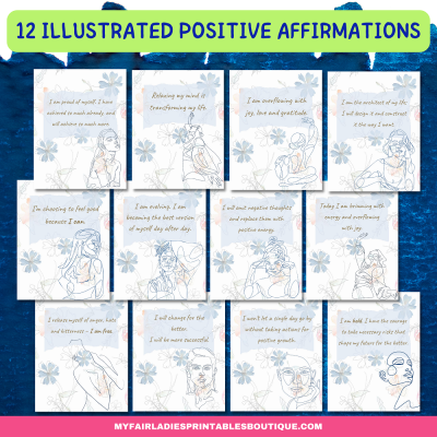 12 Illustrated Positive Affirmations