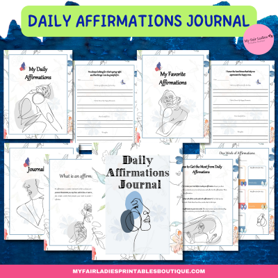 Daily Affirmations Journal + Affirmations Graphics