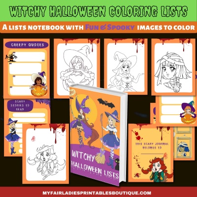 Witchy Halloween Coloring Lists