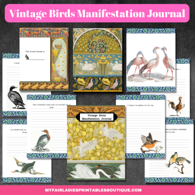 Vintage Birds Manifestation Journal