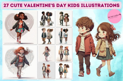 27 Cute Valentine's Day Kids Illustrations