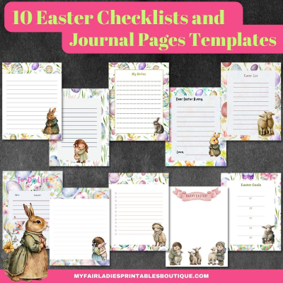 10 Easter Checklists and Journal Pages Templates